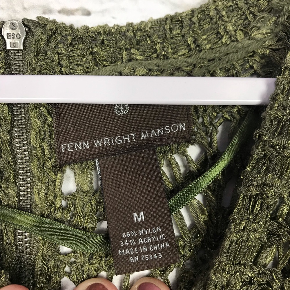 Fenn Wright Manson Green Open Knit ScoopNeck Top M - Picture 6 of 6